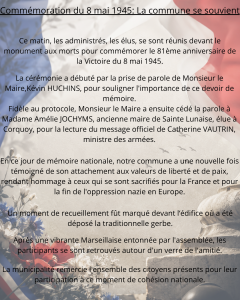 Commémoration du 08 mai 1945